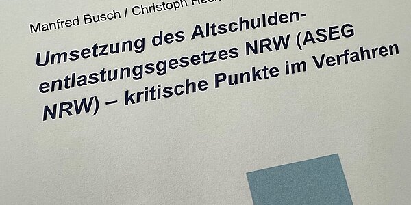 Neue Publikation des ifV zur Umsetzung des ASEG NRW