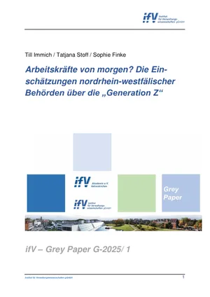 Titelseite: Arbeitskräfte von morgen? Die Einschätzungen nordrhein-westfälischer Behörden über die „Generation Z“