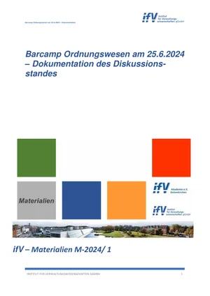 Titelseite: Barcamp Ordnungswesen am 25.6.2024 – Dokumentation des Diskussionsstandes