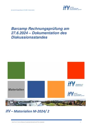 Titelseite: Barcamp Rechnungsprüfung am 27.6.2024 – Dokumentation des Diskussionsstandes
