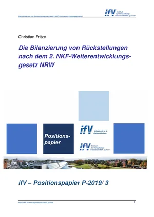 Titelseite: Die Bilanzierung von Rückstellungen nach dem 2. NKF-Weiterentwicklungs­gesetz NRW