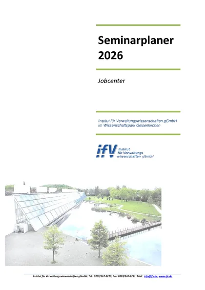 Titelseite des Seminarplaners Jobcenter, Jahresplaner 2026
